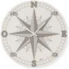 Abitarte 634_BIT_30 OROLOGIO LASER LEGNO BIANCO GRGIO E TORTORA NUMERI A RILIEVO DISEGNO ROSA DEI VENTI LAMINATO MISURA 30X30CM