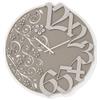 Abitarte 636_BIT_30 OROLOGIO LASER LEGNO BIANCO E TORTORA E GRIGIO NUMERI A RILIEVO LAMINATO MISURA 30X30CM