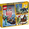Lego Creator 31132 Nave vichinga e il serpente di Midgard Kit di...