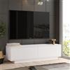 LBSIGN Mobile Porta TV Da Terra 140x35x38 Bianco Con Vani Salvaspazio Fonda
