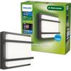 Philips Petronia Ultra Efficiente Lampada da Parete per Esterni, Luce Bianca Calda, 3.8W, IP44, Antracite