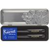 Moleskine x Kaweco, Penna Stilografica in Plastica ABS con Pennino Misura M Placcato in Oro e Penna a Sfera Ricaricabile, Ricaricabile con 1,0 mm di Inchiostro Blu, 6 cartucce Incluse, Colore Nero