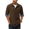 PJ PAUL JONES Camicie Uomo Maniche Lunghe Button Down Camicia in Velluto a Cost