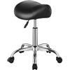 Generisch Sedia a sella, capacità di carico 204 kg, sedia a rotelle ergonomica, regolabile in altezza, sedia a sella con rivestimento in ecopelle spessa, adatta per saloni di bellezza, centri benessere e studi di massaggio