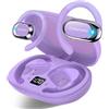 Conyat Cuffie traduttrici AI, 164 lingue, 6 modalità, audio open-ear, Bluetooth 5.8, autonomia di 58 ore, funzionalità 3-in-1 e qualità audio HD. Colore: viola