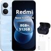XIAOMI Smartphone Xiaomi Redmi Note 17 Pro 5G, batteria 8340mAh, 8/512GB, colore nero (include caricabatterie da 67W e cuffie Bluetooth)