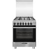 Glem Gas SA66IX Cucina a gas 60x60 cm 4 fuochi forno elettrico ventilato multifunzione 9 programmi 67 L Classe A colore Inox