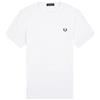 Fred Perry - T-shirt sportiva in cotone con colletto a coste - - Tops - Uomo - Bianco