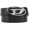Diesel - Cintura in pelle con logo - - Accessories - Uomo - Nero