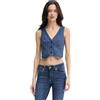 Liu Jo - Gilet in Denim Ricamato - - Jackets - Donna - Blu