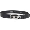 Diesel - Cintura in Pelle Nera Stilosa Fibbia Antica - - Accessories - Uomo - Nero