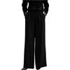 Twinset - Pantaloni Crepe Gamba Larga - - Trousers - Donna - Nero
