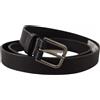 Dolce & Gabbana - Cintura in Pelle Nera con Fibbia in Metallo - - Accessories - Uomo - Nero