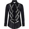 Elisabetta Franchi - Camicia in georgette con ruches - - Blouses & Shirts - Donna - Nero