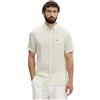 Lacoste - Camicia in Lino a Maniche Corte Regular Fit - - Shirts - Uomo - Giallo