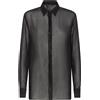 Philipp Plein - Camicia in Voile di Seta a Righe Lurex - - Blouses & Shirts - Donna - Nero
