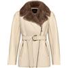 Cesare Gaspari - Cappotto con cintura e fodera in shearling - - Coats - Donna - Beige