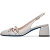 Loriblu - Slingback in pelle lucida tofu e oro con cinturini - - Shoes - Donna - Bianco