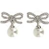 Self Portrait - Bow Pearl Earrings - - Accessories - Donna - Grigio