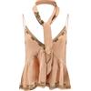 Scarlett Poppies - Top con scollo a V e volant - - Tops - Donna - Beige