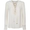 Elisabetta Franchi - Blusa in georgette con lacci - - Blouses & Shirts - Donna - Beige