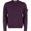 Stone Island - Maglione Girocollo con Dettagli a Punto in Rilievo - - Knitwear - Uomo - Viola
