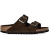 Birkenstock - Arizona Soft Footbed Suede Narrow Fit - - Shoes - Uomo - Marrone