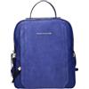 Piquadro - Zaino in pelle blu con scomparti multipli - - Bags - Donna - Blu