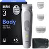Braun Rasoio Elettrico Corpo Uomo Serie 3, +6 Strumenti, BG3575 Grigio | Cura Corpo, con Tecnologia SkinGuard, 6 Strumenti di Rasatura, Impermeabile, Rasoio Intimo Uomo, Ricaricabile