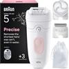 Braun Silk-Épil 5 Epilatore Elettrico Donna, Accessori, 5-060 Rosa Flamingo | Rasoio Elettrico Donna Impermeabile con Custodia, Testina Rasoio, Pettine Regolatore e Spazzola Esfoliante