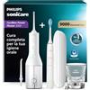 PHILIPS Irrigatore orale senza filo Philips Sonicare Power Flosser 3000 e spazzolino elettrico DiamondClean 9000 - Pulizia di denti e gengive e rimozione della placca, colore bianco (modello HX3886/41)