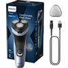 Philips rasoio elettrico serie 3000x - Rasoio elettrico Wet & Dry per uomo colore blu cielo, con tecnologia SkinProtect, rifinitore a scomparsa, rasoio ergonomico per uomo (modello X3053/00)
