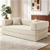 Vipbear Divano letto Boneless Premium a 3 posti da 200 cm in corduroy per camera da | Schiuma ad Alta Densità, 5-in-1 Convertibile, Modulare