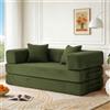 Vipbear Divano letto a 2 posti, 160 cm, con schiuma e molle, per soggiorno, verde | Disossato