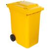 Adatto-M T766631 Contenitore rifiuti da esterno 2 ruote 360 litri GIALLO