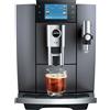 JURA E10 Onyx Grey Macchina da caffè espresso a 2 tazze COMPLETAMENTE AUTOMATICA (dai chicchi al caffè), colore ONYX GREY, bevande con latte, 27 tipi di bevande, funzione LIGHT BREW, funzione COLD BREW, accessorio per