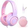 Merkloos Cuffie per bambini - Con filo - Microfono - 85/94 dB - Viola