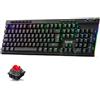 Merkloos Tastiera da gioco meccanica - Layout QWERTZ tedesco - Wireless - 5 tasti macro
