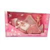 HUNGARY TOYS Bambolotto morbido in vinile con vestito bianco e copertina rosa, Eta 3+