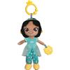 Clementoni Disney Baby - Princess Feature Plush Jasmine, Bambola Peluche da Viaggio Neonati 0+ Anni, Stimolazione Sensoriale con Pendente Mordicchioso, Anello da Appendere, Lavabile, Clementoni, Eta 0+