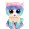 TY Peluche - Gatto Unicorno - Heather - Colori Arcobaleno Pastello - Occhi Arancioni e azzurri glitter - Il morbido peluche con gli occhi grandi scintillanti - 15 Cm - TY