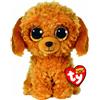 TY Peluche Cane - Noodles - Marrone - Cagnolino con occhioni glitter dorati - Il morbido pupazzo con gli occhi grandi scintillanti - 15 Cm,TY