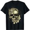 Bahaa's Tee T-Shirt con Teschio Floreale - Design Floreale con Teschio di Halloween Maglietta