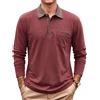 Comilaka Polo Uomo Manica Lunga Maglietta Colori Contrastanti con Tasche | M-4XL,Casual,Golf,Poloshirt,T-Shirt,Autunno-Inverno