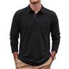Comilaka Polo Uomo Manica Lunga Maglietta Colorati Casual Golf con Tasch | Poloshirt,Sport,T-Shirt,Autunno-Inverno,M-4XL