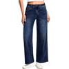 THE GYM PEOPLE Jeans elasticizzati da donna a gamba larga, alla caviglia | Interno gamba da 71 cm, vita media, gamba dritta, pratiche tasche, elastico in vita, morbido, vestibilità casual rilassata
