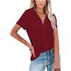 NONSAR Camicia da Donna con Scollo a V, Elegante, a Maniche Lunghe, Casual, da Lavoro, con Bottoni, a Maniche Lunghe