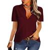 NONSAR Camicetta da Donna, Elegante, Scollo a V, a Maniche Lunghe, Casual, da Lavoro, con Bottoni, Tinta Unita
