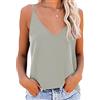 Nonsar Canotta da donna, con spalline sottili e regolabili, top lungo modello basic
