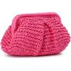 LHHMZ Pochette di paglia per donna Pochette in paglia a forma di fagottino Borsa di paglia intrecciata Borsa da spiaggia estiva